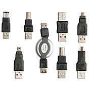7-in-1 multi-fonction portable 1394 ordinateur Camera/MP3 Adapter Set USB pour voyager (Black)