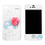 Red Flower Pattern Hard Full Body Case for iPhone 4/4S