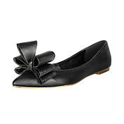 Fashion Leather Flat Heel Closed Toe With Bowknot Party / Evening Shoes