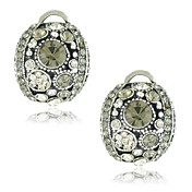 Linda platinadas brincos de cristal