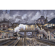Printed Art Landscape Night Train To Edinbourough by Stanton Manolakas