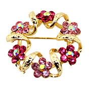 Liga lindo com Broche mulheres da flor de cristal