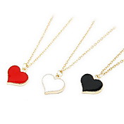 Dulce de la manera con cantos dorados corazón collar de la forma