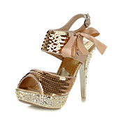Fashion Sequin Stiletto hæl peep toe sandaler med bowknot fest / kveld sko (flere farger)