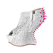 Marvelous camoscio tacco a spillo peep toe con strass partito / sera scarpe