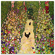 Gardenpath with Hens, 1916 by Gustav Klimt Famous Art Print
