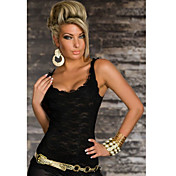 Exquisite Lace Tank Top Black