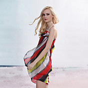 Grün-rot-weißen Streifen Sarong (Länge: 150cm Breite: 105cm)