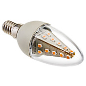 E14 2W 110-130LM 24x3528SMD 2800-3200K Warm White Light LED Candle Bulb(85-265V)
