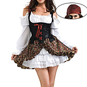 Pretty Pirate Retro Style Flower Skirt Halloween Costume (without Eye Mask) (2 Pieces)