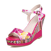 Fashion Leather Wedge Heel Sandals With Flower Party/Evening Shoes(More Colors)