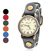 De las mujeres del estilo ocasional del análogo de cuarzo del cuero del reloj (colores surtidos)