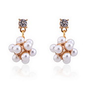 Mote gullbelagt Crystal Pearl bouble øredobber