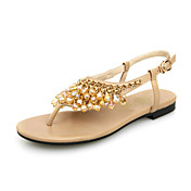 Fashion Leather Flat Heel Sandals With Beads Party/Evening Shoes(More Colors)