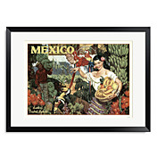Framed Art Print Vintage Mexico_and_bananas by Vintage Apple Collection