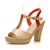 Fashion Patent Leather Chunky Heel Sandals With Buckle Party / Evening Shoes(More Colors)