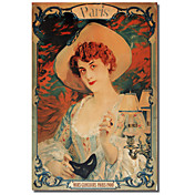 Impreso Lienzos Vintage Paris Mardi Gras por Vintage Collection Apple con el marco de estirado