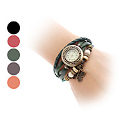 Kvinner Butterfly stil Leather Analog Quartz Bracelet Watch (assorterte farger)