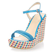 Fashion Leather Wedge Heel Sandals With Buckle Party/Evening Shoes(More Colors)