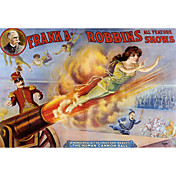 Impreso Canvas Imágenes antiguas de Frank Robbins Circus de Vintage Collection Apple con el marco de estirado