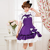Straped Knee-length Purple Cotton Aristocrat Lolita Dress