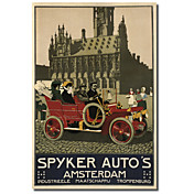 Printed Canvas Art Vintage Spyker Auto Dutch 1910 by Vintage Apple Collection with Stretched Frame
