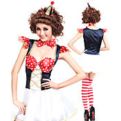 Circus Magician Red Polka Dots Blue and White Women's Costume
