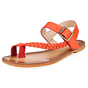 Fashion Leather Flat Heel Sandals With Buckle Casual Shoes