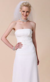 Four-tier Elbow Wedding Veil With Beaded Edge