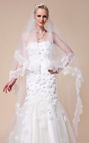 Two-tier Chapel Wedding Veil With Scalloped Edge