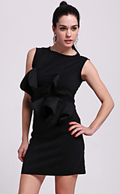 TS Ruffle Waist Sleeveless Sheath Dress