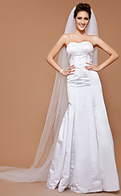 One-tier Tulle Chapel Wedding Veil With Cut Edge (More Colors Available)