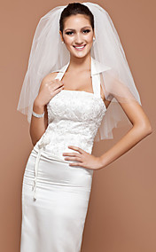 One-tier Tulle Elbow Wedding Veil With Cut Edge (More Colors Available)