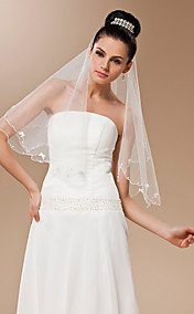 One-tier Tulle With Pearls Elbow Length Veil