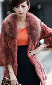 Raccoon pelskrave langærmet part / kontor Rabbit Fur Coat (flere farver)