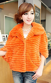 Demi manches col rabattu Bureau / Soirée Rex Rabbit Fur Jacket (plus de couleurs)