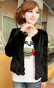 Collarless Collar 3/4 Sleeve Mink Fur Evening/Casual Jacket(More Colors)