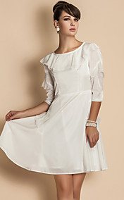 TS Ruffle Collar Chiffon Dress