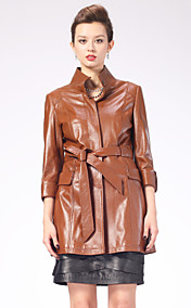 Utmerket lammeskinn skinn med lange armer Damemote / Karriere Coat (Flere farger)