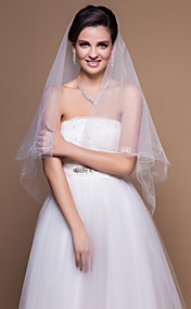 Simple One-tier Elbow Wedding Veils With Cut Edge (More Colors)