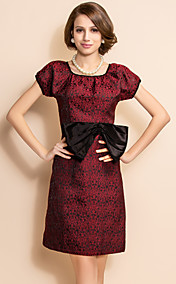 TS VINTAGE Embroidery Bow Slim Dress