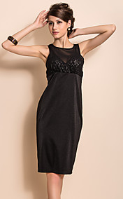 ts sexy perspectiva malha frente vestido sem mangas fino