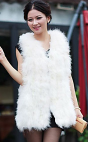 Fine fourrure sans col d'autruche Casual / Parti Vest
