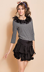 ts cuello desmontable volante blusa de rayas