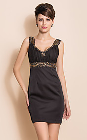TS VINTAGE V Neck Beads Slim Vest Dress
