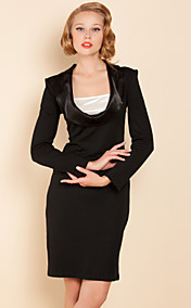 Simplicidade TS Ampla lapela vestido de jersey Alta Ombro