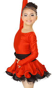 Prestazioni Spandex Dancewear e tulle con abito di cristallo Latin Dance Per i bambini più colori