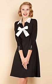TS Zwart-witte Boog Swing Dress