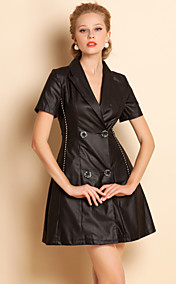 TS Wide Lapel Short Sleeve Dress