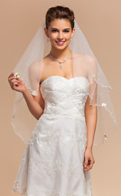 Elegant One-tier Elbow Wedding Veils With Pencil Edge